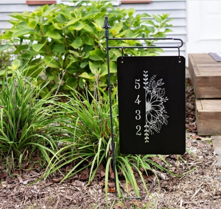 Engraved Two Sided Aluminum Garden Flag or Wall Sign.