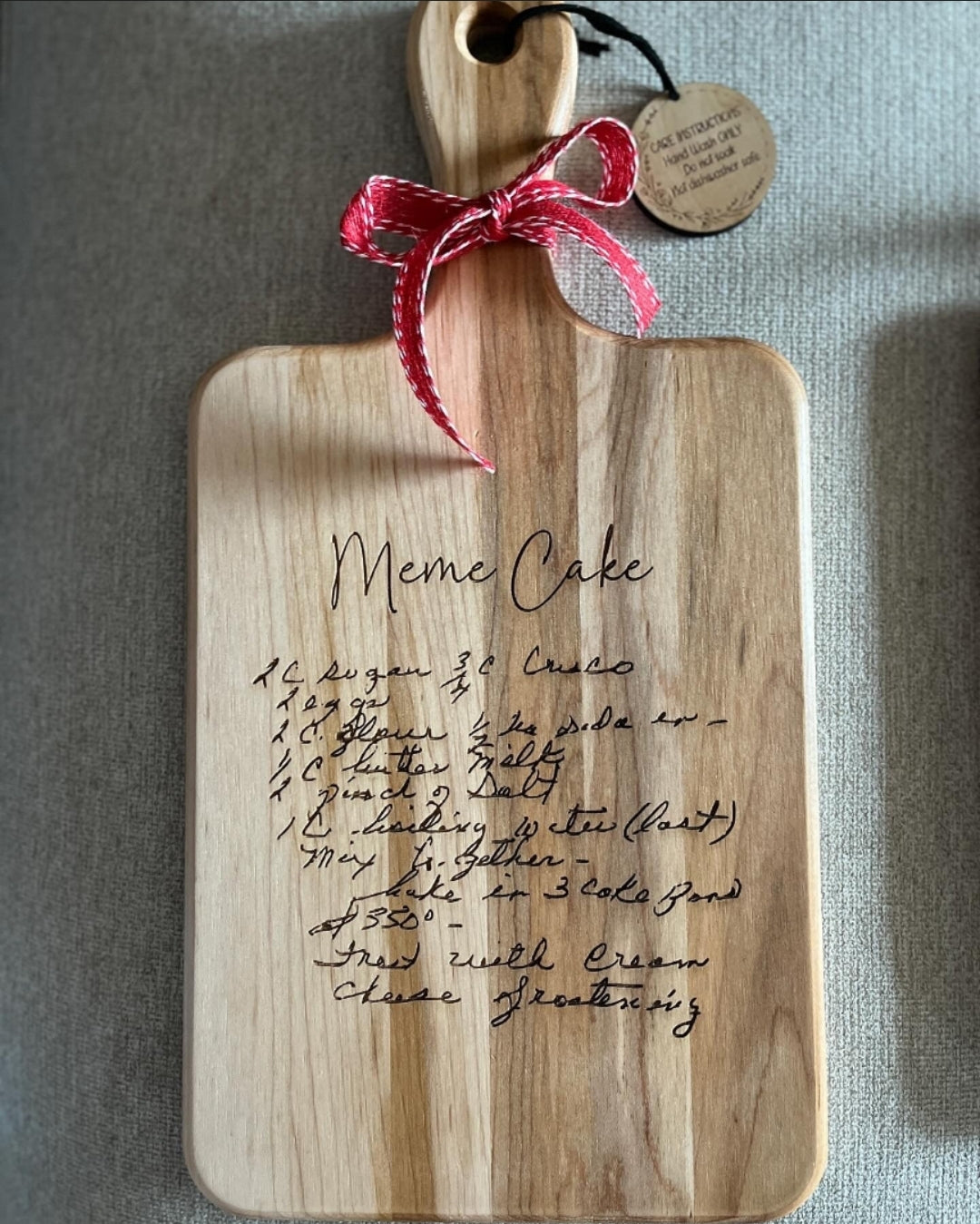 Custom Handwritten Recipe Cutting Board