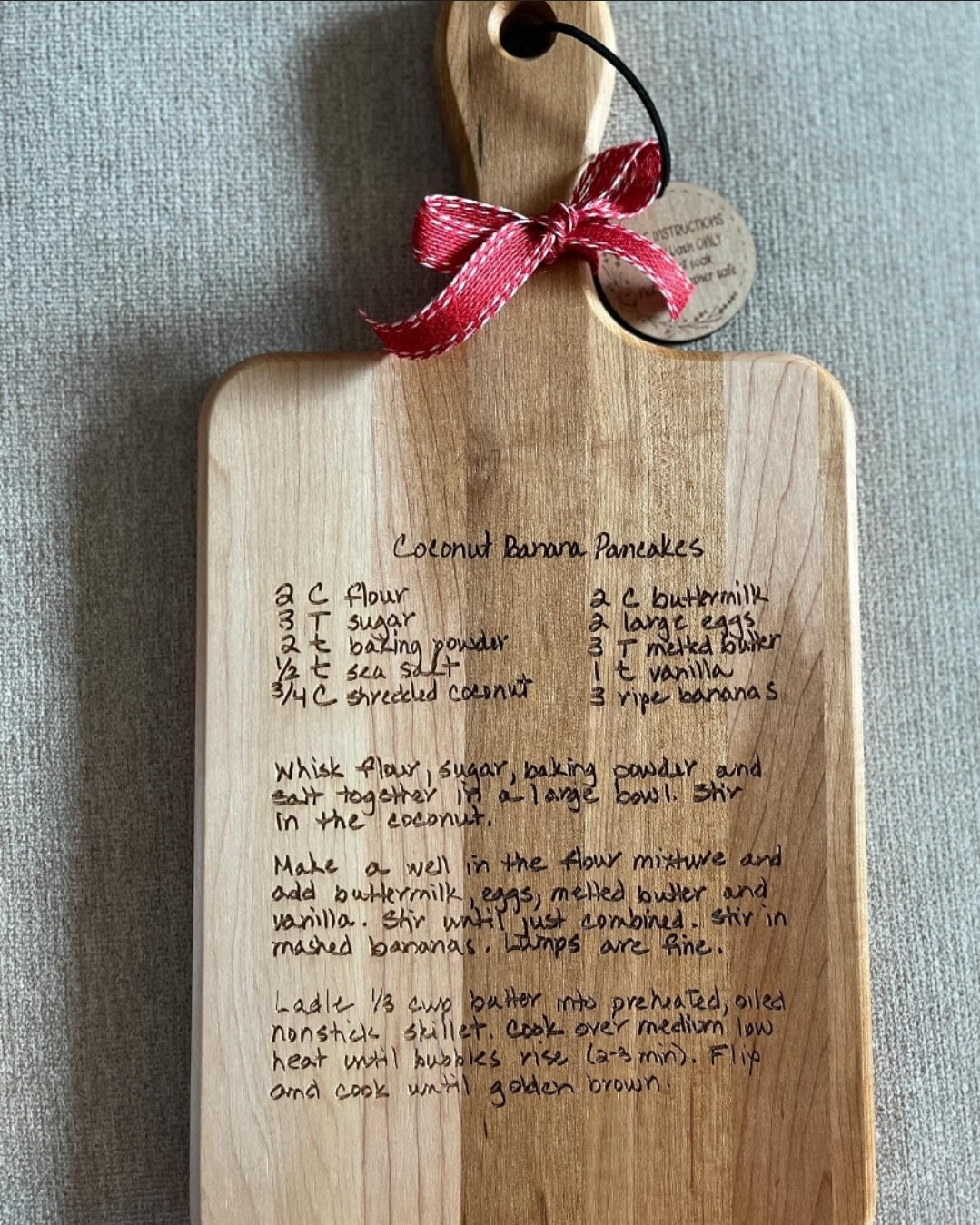 Custom Handwritten Recipe Cutting Board