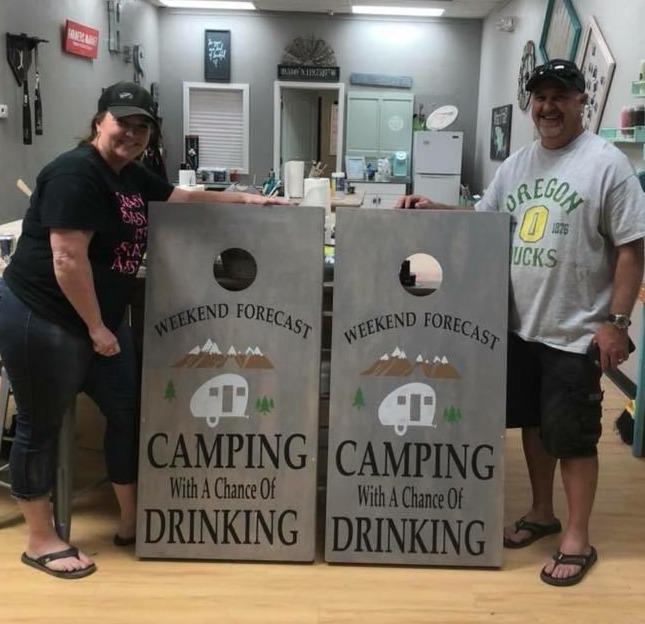 May 17th @6pm Cornhole Board Workshop for two.
