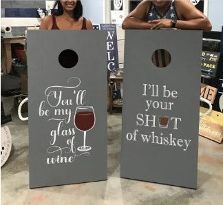 May 17th @6pm Cornhole Board Workshop for two.