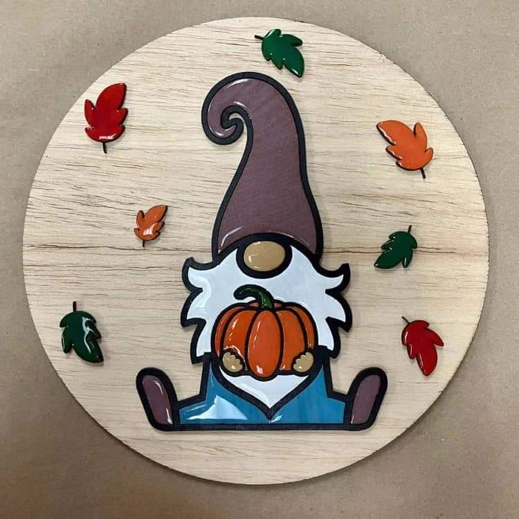 3D Gnome with Pumpkin