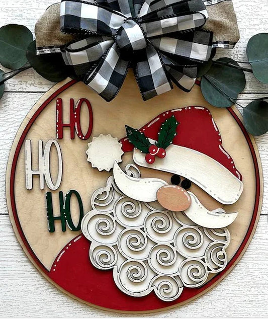 Santa Ho Ho Ho 3D Laser Cut w/Liquid Glass Finish