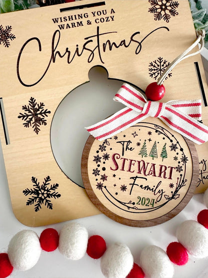 Blanket with Tag and Ornament