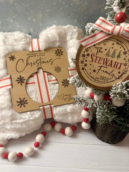 Blanket with Tag and Ornament