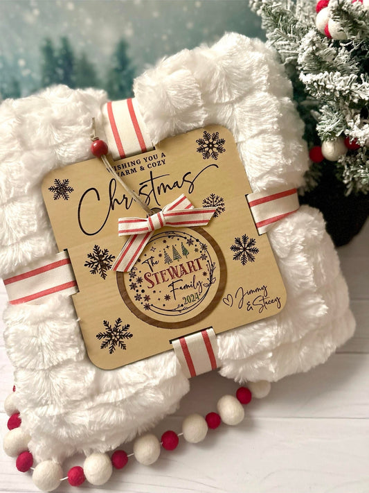 Blanket with Tag and Ornament