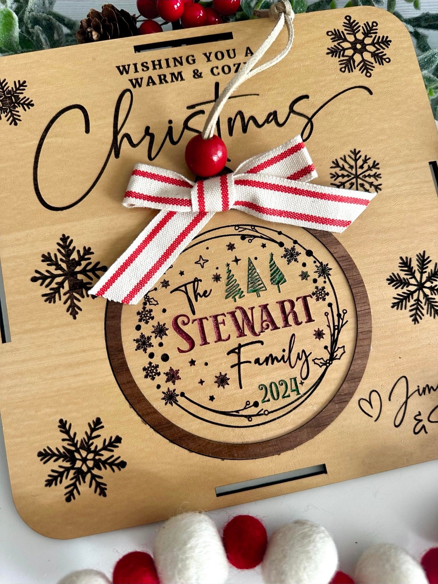 Blanket with Tag and Ornament